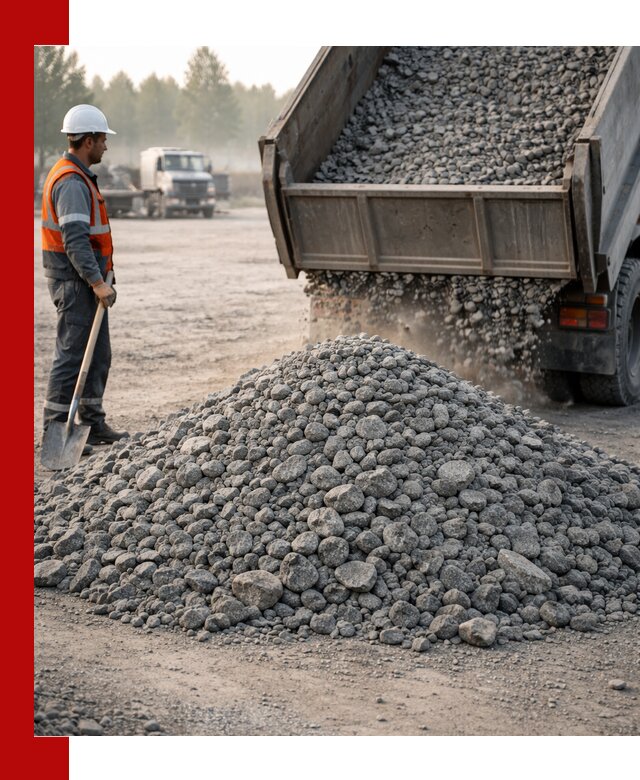 Гранитный щебень фракции 100–201 для строительства в Омске