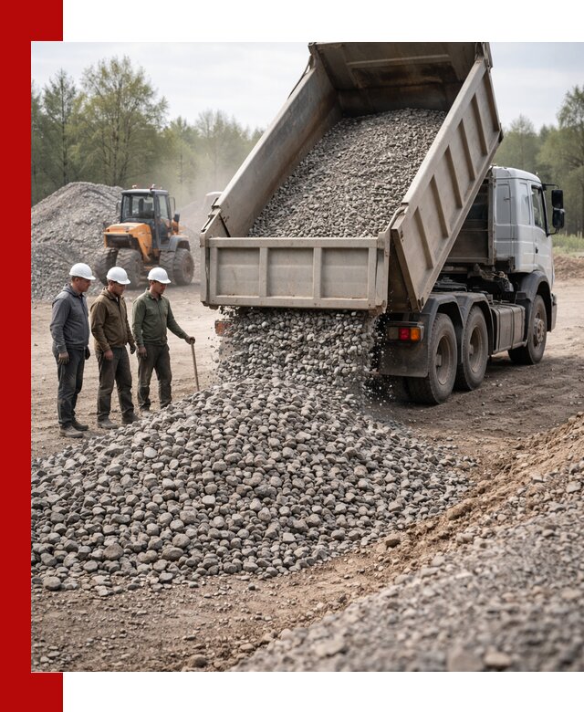 Доставка гравийного щебня фракции 70-120 в Омске