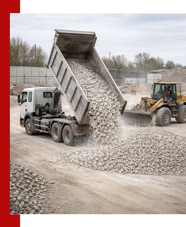 Доставка и продажа известнякового щебня в Омске