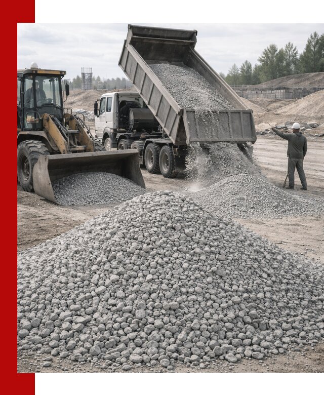Доставка известнякового щебня фр. 5–20 в Омске