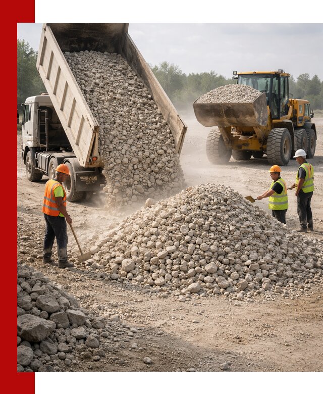 Доставка известнякового щебня фр. 40-70 в Омске
