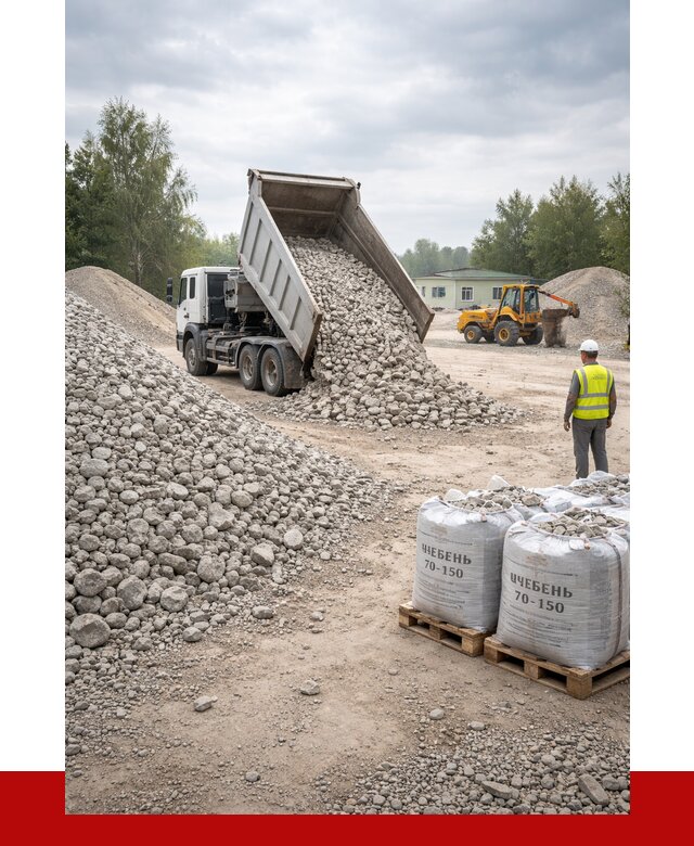 Известняковый щебень фракция 70-150 в Омске от 1296 р. | ПРОНЕРУДОмс