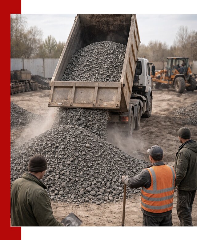 Доставка шлакового щебня в удобные сроки по выгодной цене в Омске