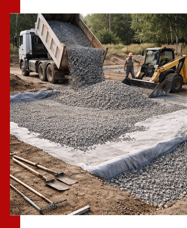 Щебень для фундамента с доставкой в Омске