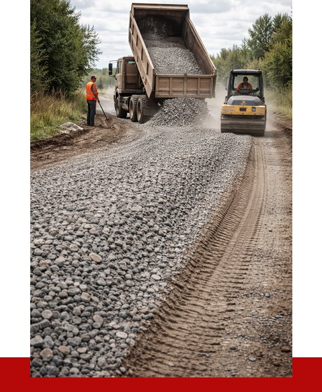 Щебень для отсыпки дороги в Омске от 2800 р. ПРОНЕРУДОмс