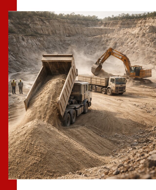 Карьерный песок навалом с доставкой в Омске