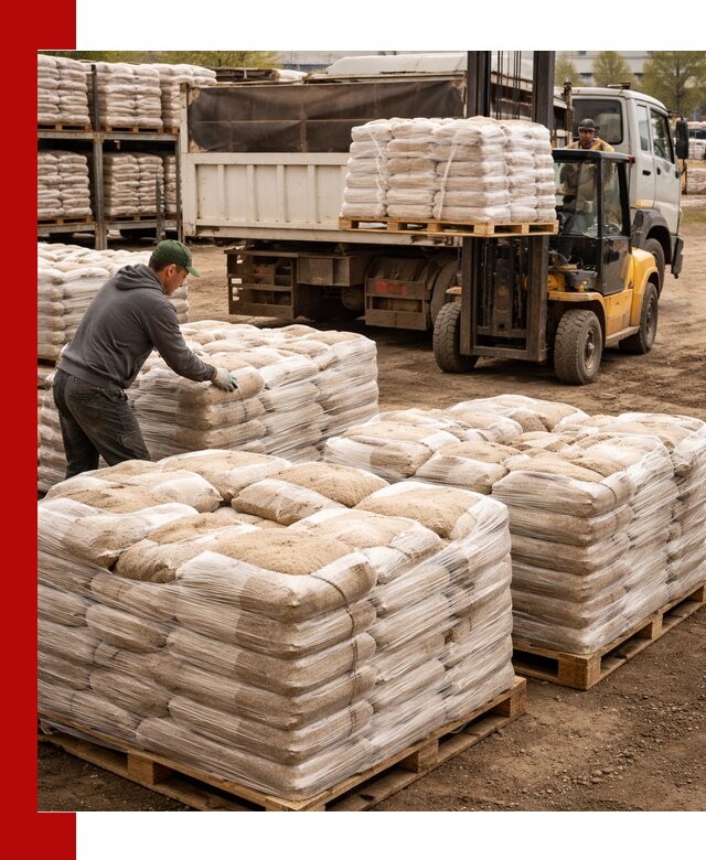 Карьерный песок в мешках с доставкой в Омске