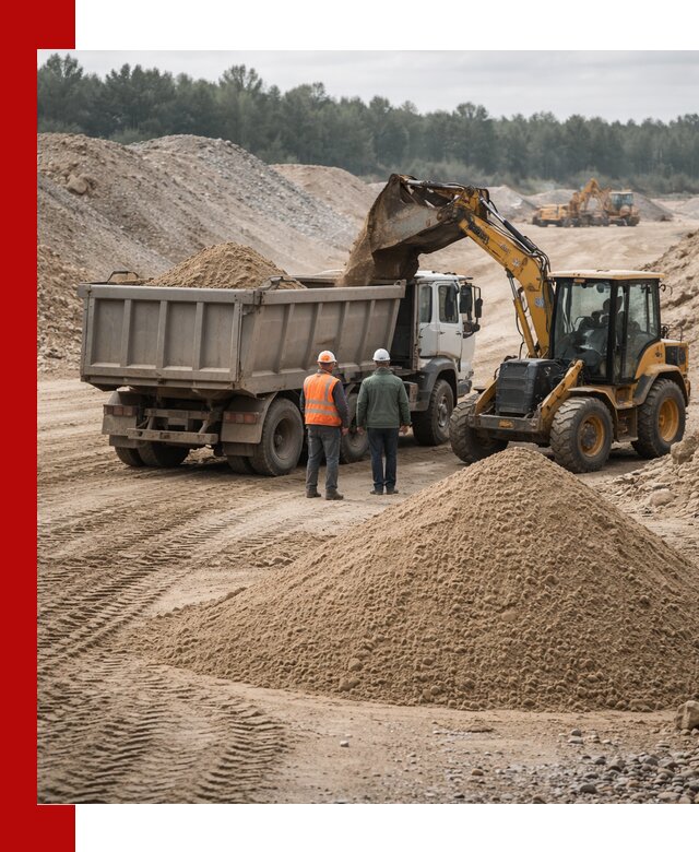 Карьерный среднезернистый песок с доставкой в Омске