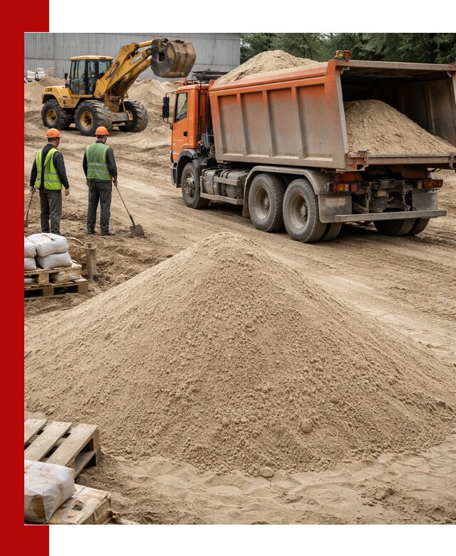 Доставка и продажа мытого речного песка в Омске