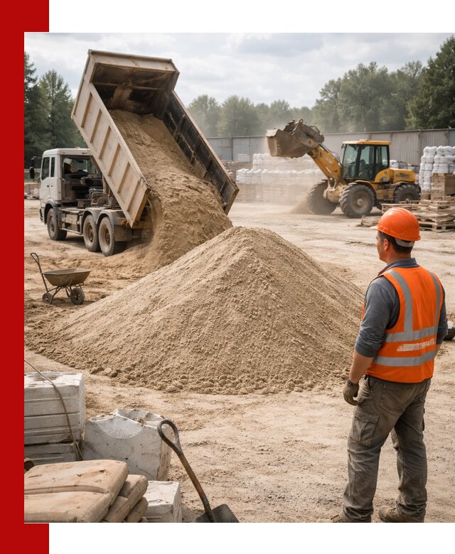 Доставка строительного песка с самосвалом в Омске