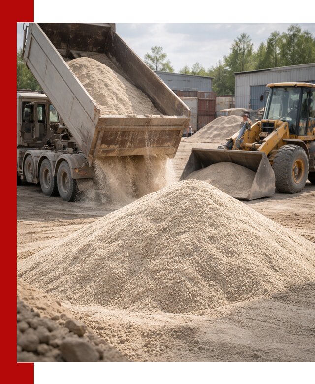 Кварцевый песок с доставкой в Омске для строительных работ