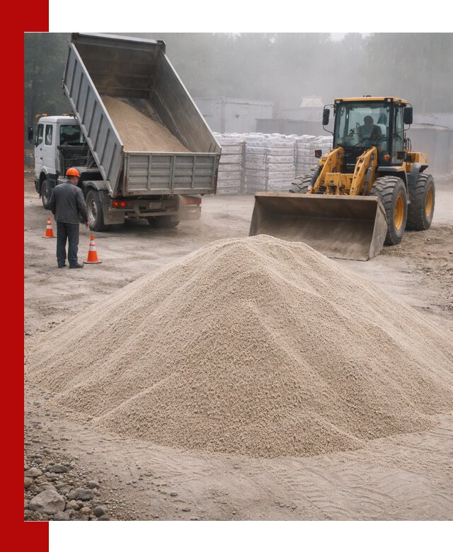 Кварцевый песок фракция 0–8 для стройработ в Омске