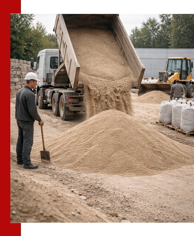 Кварцевый песок фракция 0–3 мм с доставкой в Омске