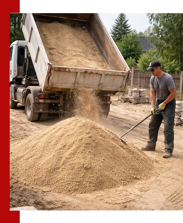 Доставка сухого песка самосвалами в Омске