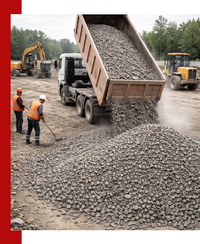 Доставка гравия фракции 40-70 в Омске оптом и в розницу