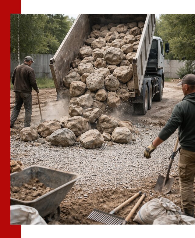 Доставка и укладка булыжника в Омске