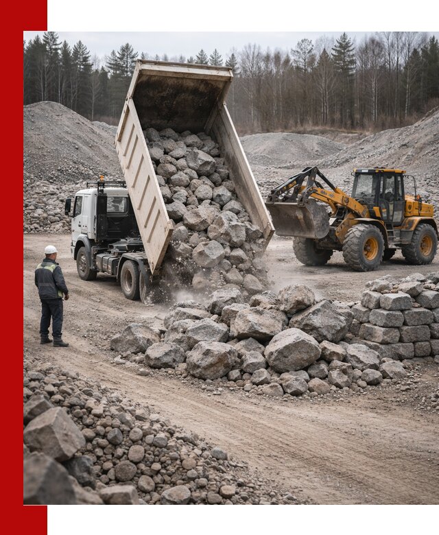 Доставка и продажа бутового гранитного камня в Омске