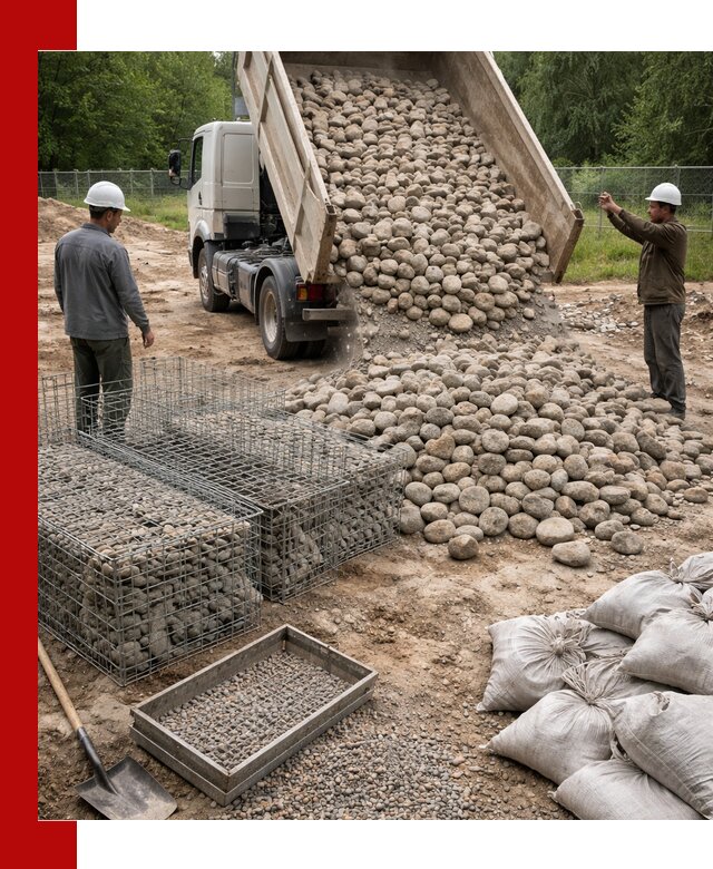 Камень для габионов фракция 70–151 в Омске