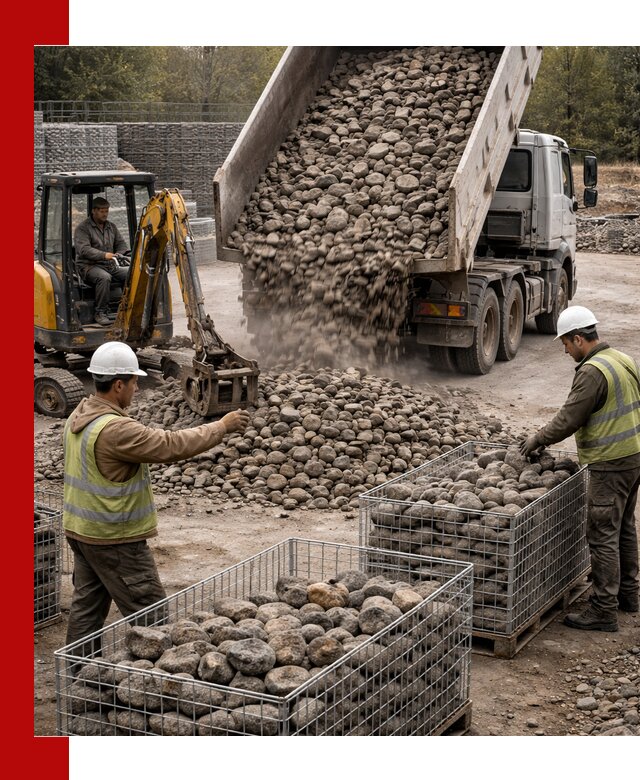 Камень для габионов фракция 100–201 в Омске