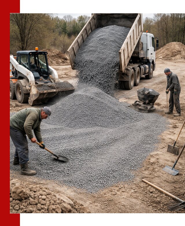 Отсев для подсыпки в Омске — доставка и подсыпка на участок