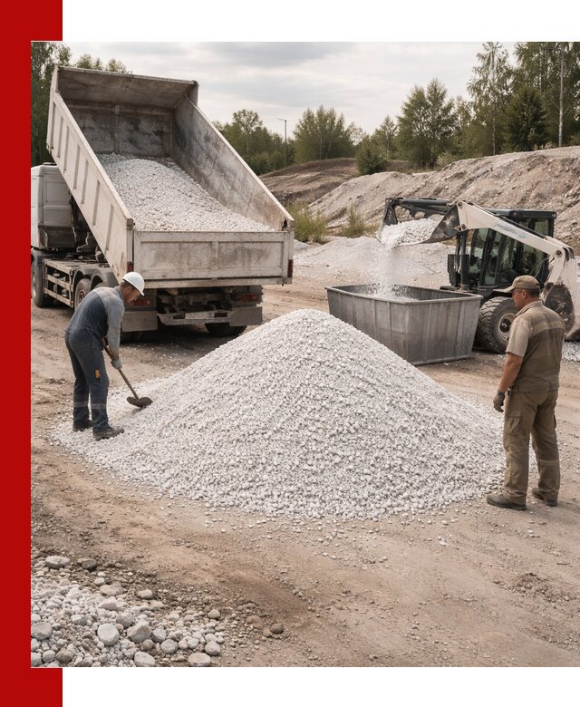 Доставка и продажа белой мраморной крошки в Омске