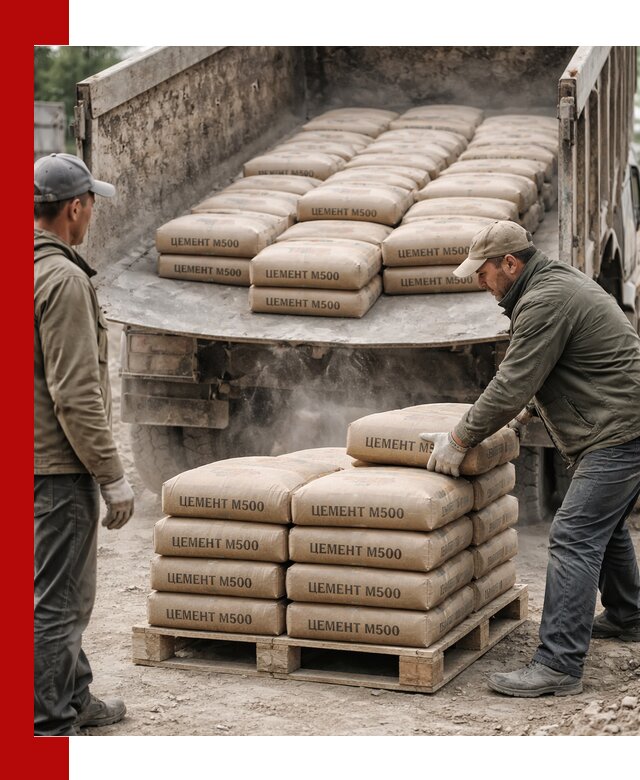 Цемент М500 с доставкой самосвалом в Омске