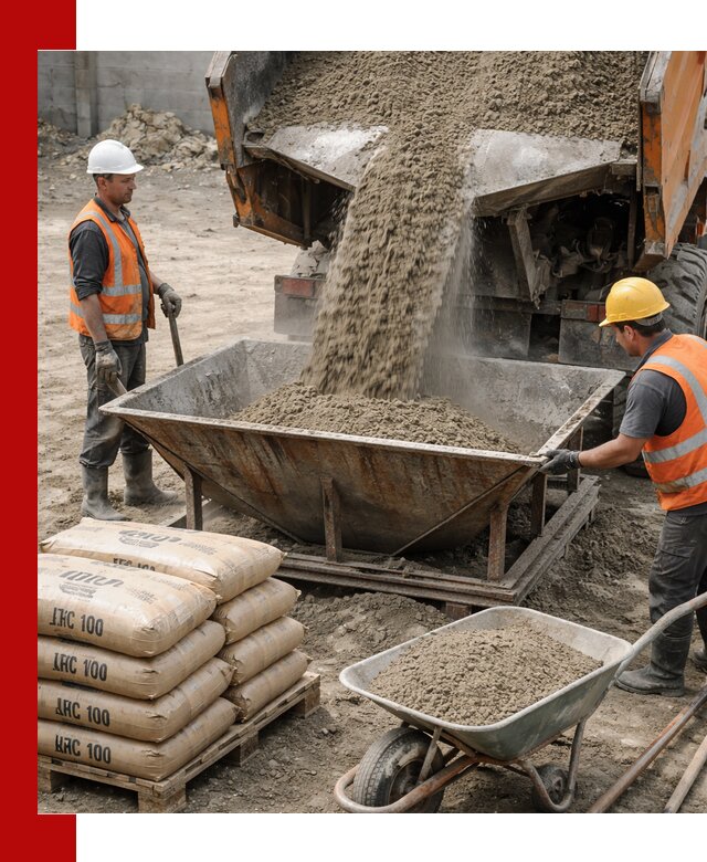 Доставка цементно-песчаной смеси М100 в Омске