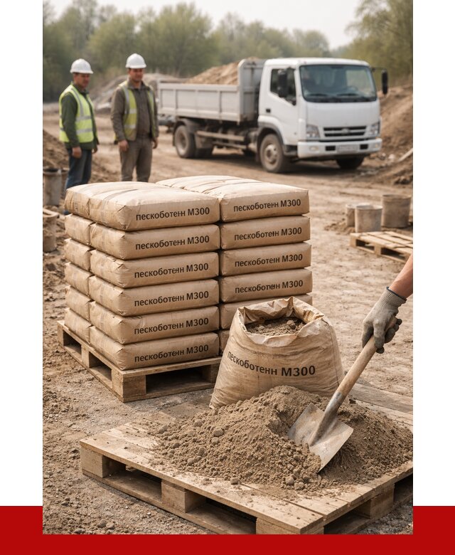 Пескобетон М300 в Омске с доставкой от 4822 р. за куб | ПРОНЕРУДОмс