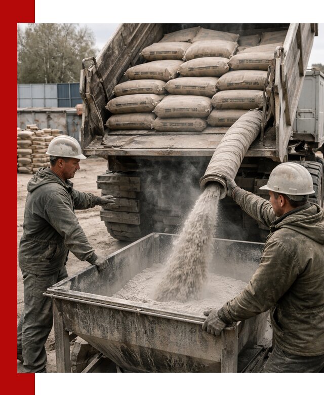 Доставка цемента М400 в Омске оптом и в розницу