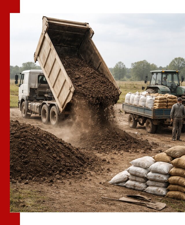 Доставка грунта и удобрений оптом в Омске для сельхоз и строительства