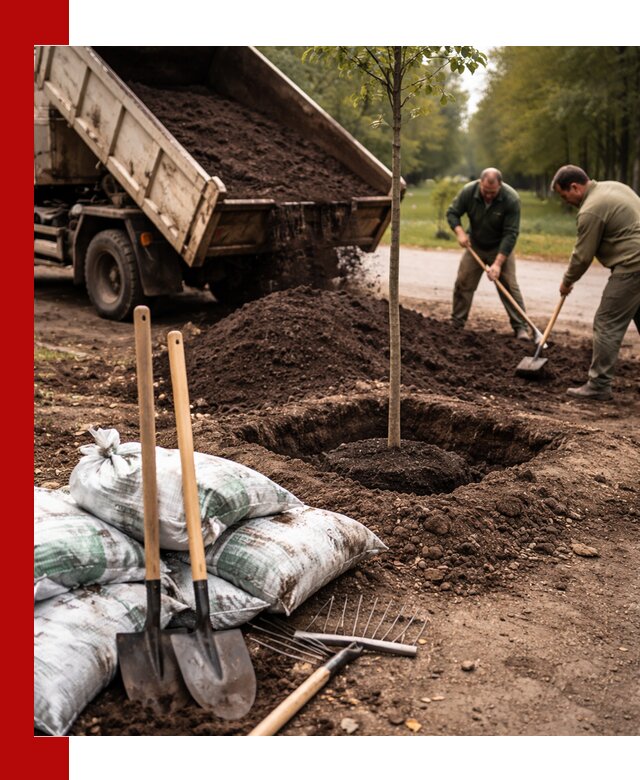 Грунт для посадки деревьев в Омске — доставка и подготовка почвы