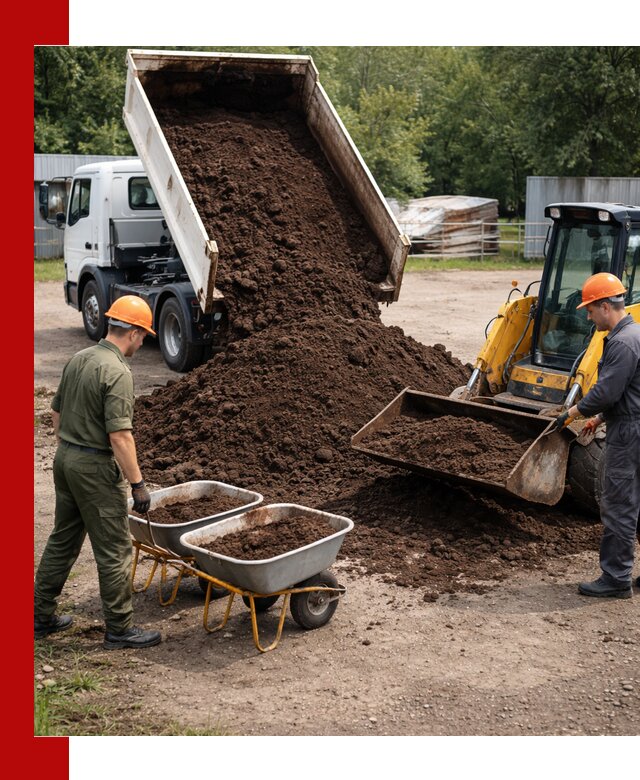 Доставка торфо-земляной смеси в Омске для огорода и ландшафта