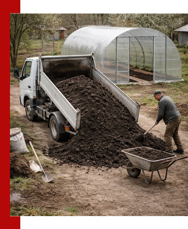 Чернозем для теплицы с доставкой в Омске