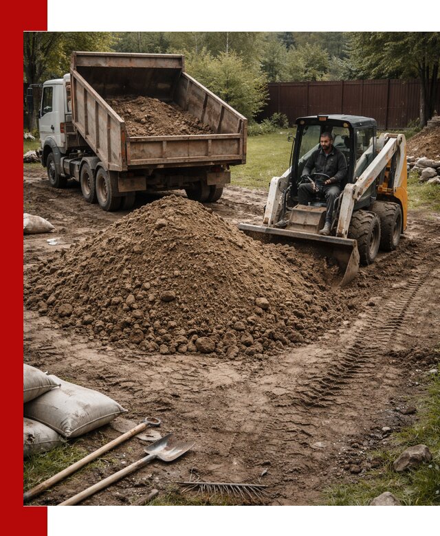 Суглинок для планировки участков в Омске с доставкой и выгрузкой