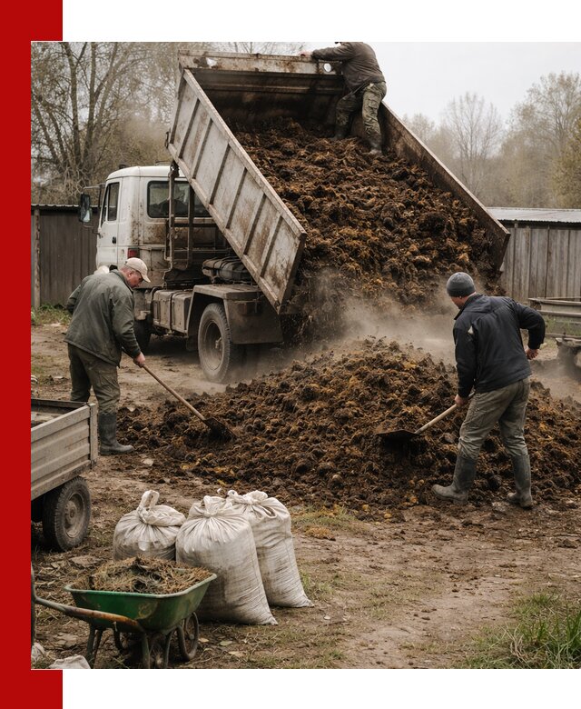 Доставка коровьего навоза самосвалом в Омске