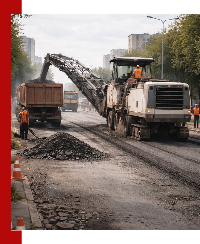 Фрезерованный асфальт в Омске — удаление и вывоз старого покрытия