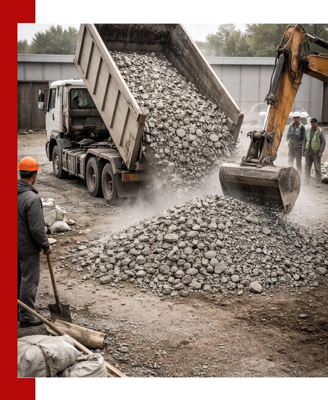 Доставка дробленого бетона в Омске оптом и в розницу