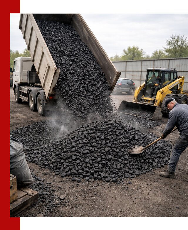 Доставка угля орех в Омске оптом и в розницу