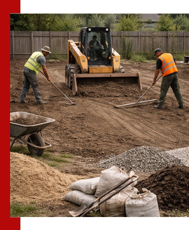 Выравнивание участка под строительство и благоустройство в Омске