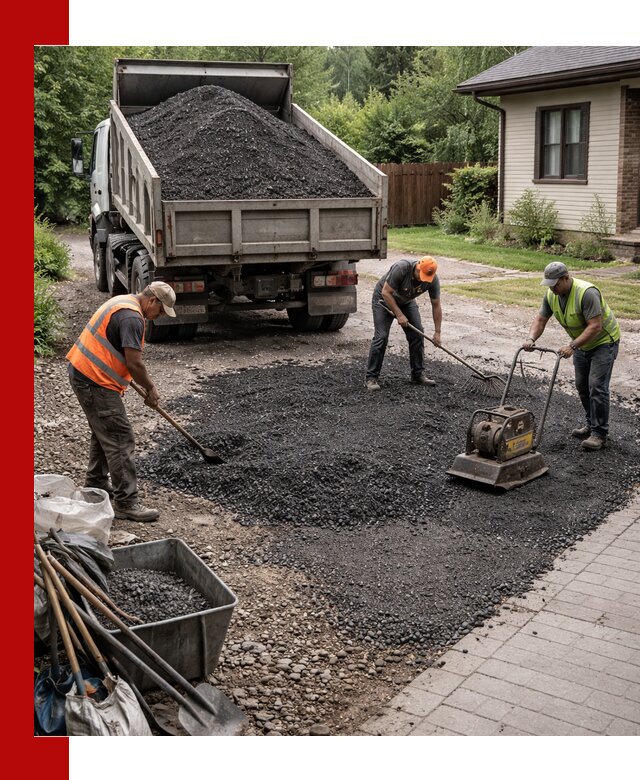 Асфальтовая крошка для двора с доставкой в Омске